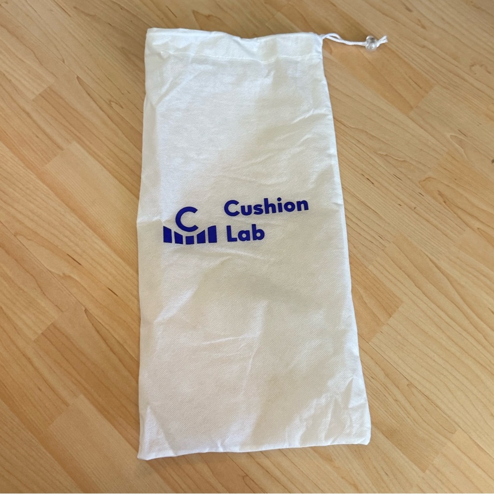 Cushion Lab White Drawstring Bag